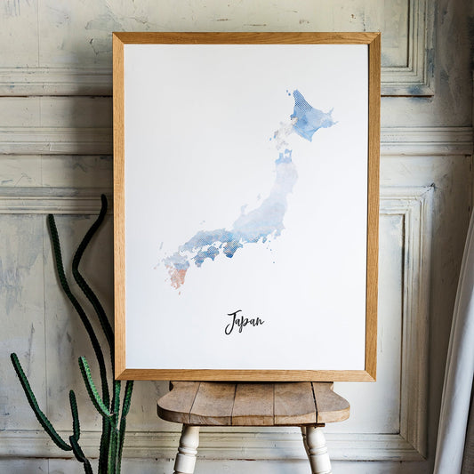 Japan Watercolor Map