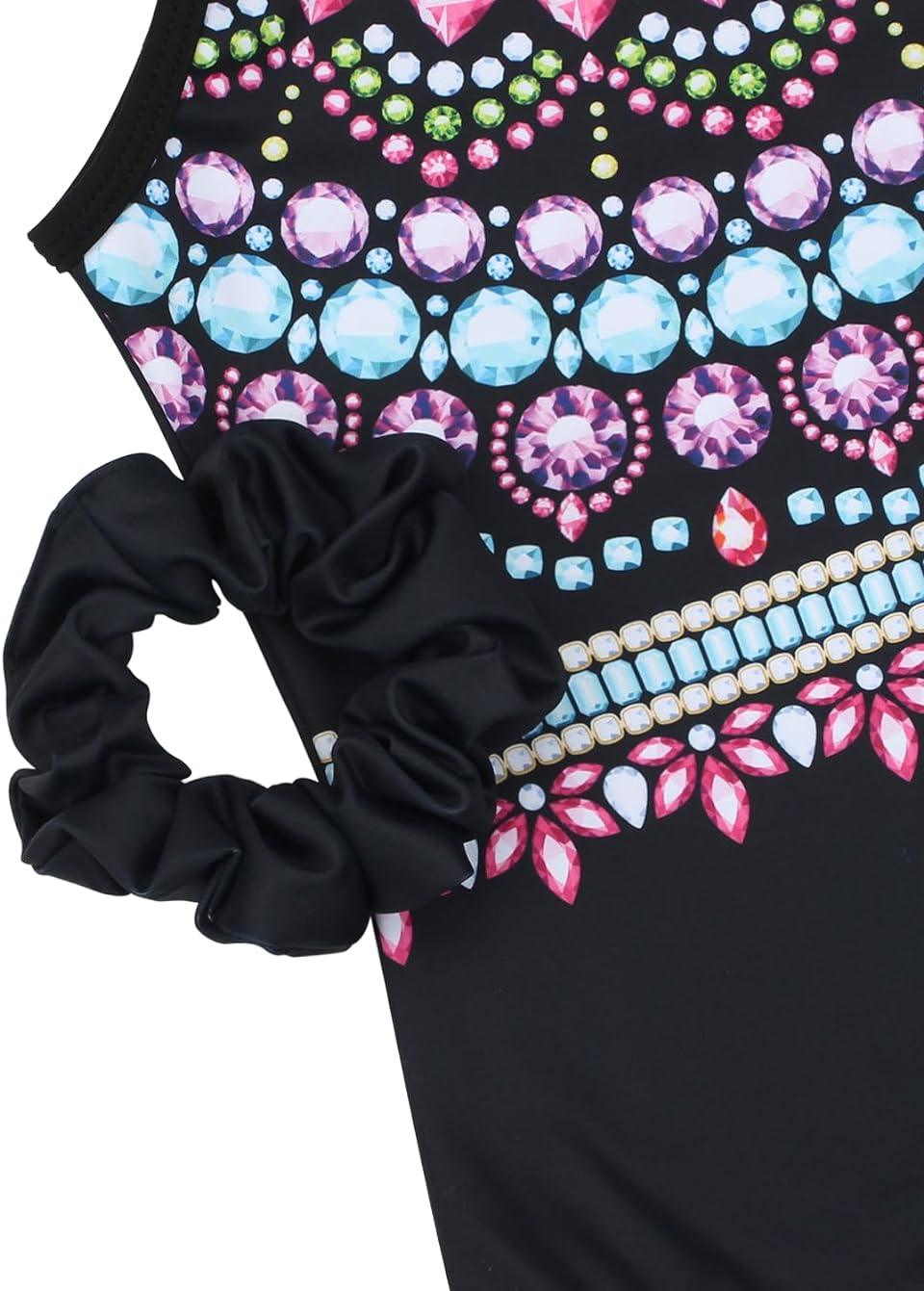 Colorful Jewel-Toned Cascade Gymnastics Leotard Outfit Set