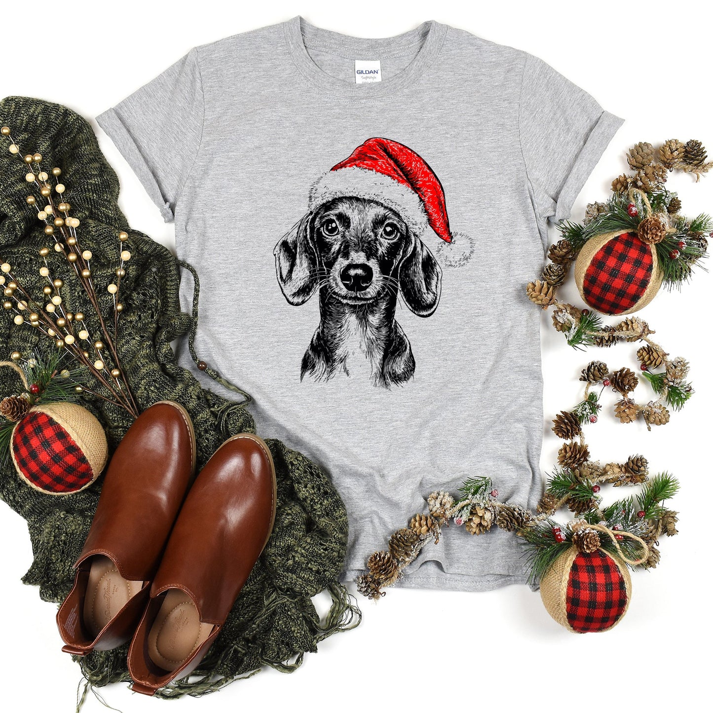 Dachshund, Santa, Dog, Christmas, Dog Lover, Pet T-Shirt Comfort Colors T-Shirt