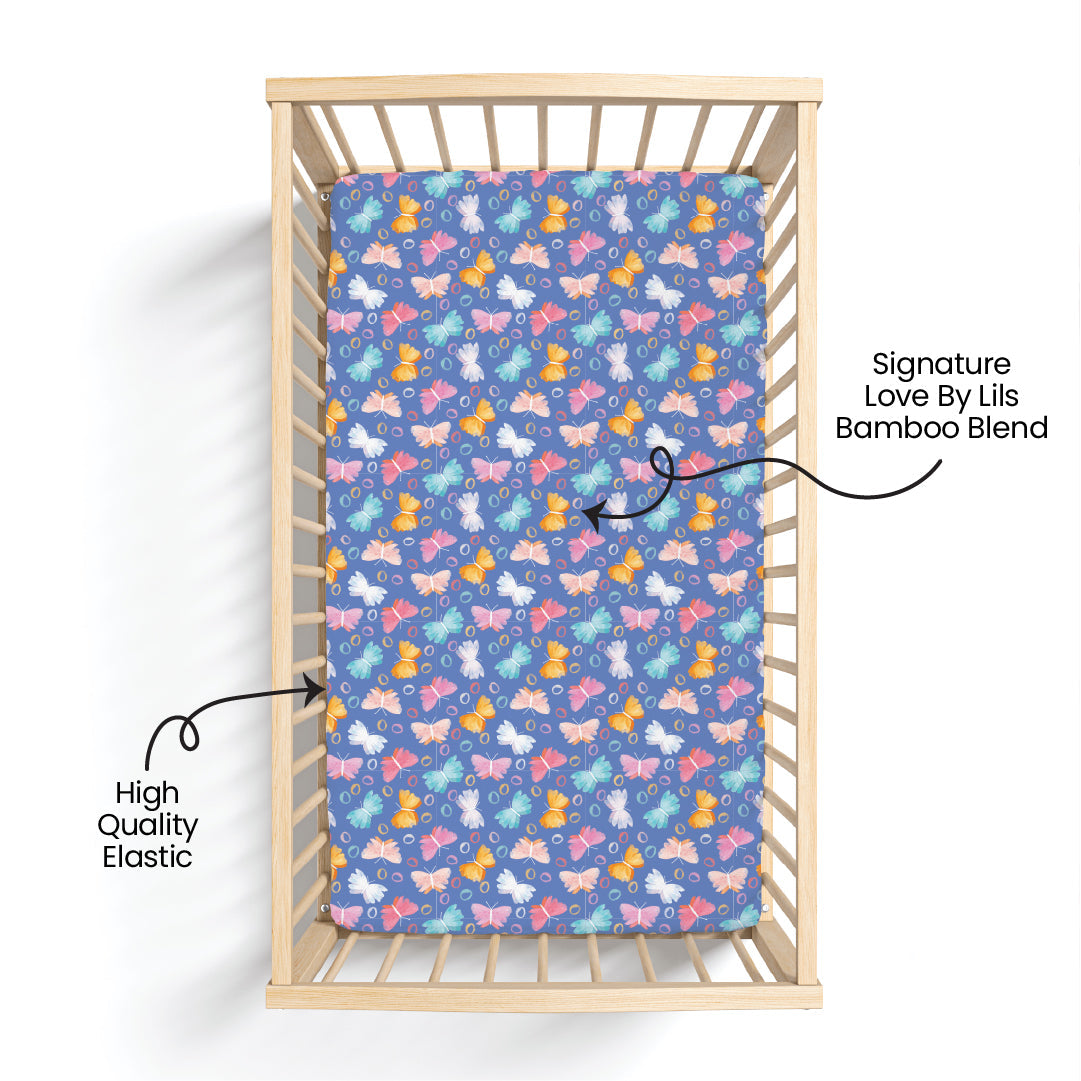 Korrie Butterflies Bamboo Crib Sheet