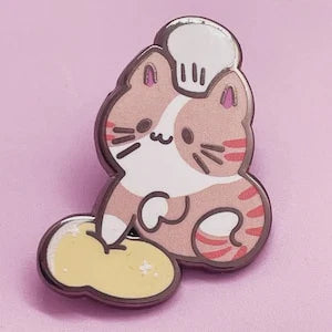Cat Making Biscuits Enamel Pin