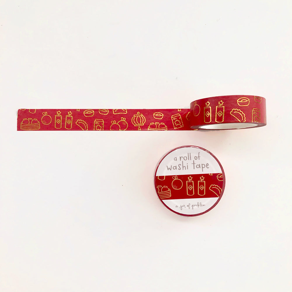 Lunar New Year Washi Tape with Gold Foil