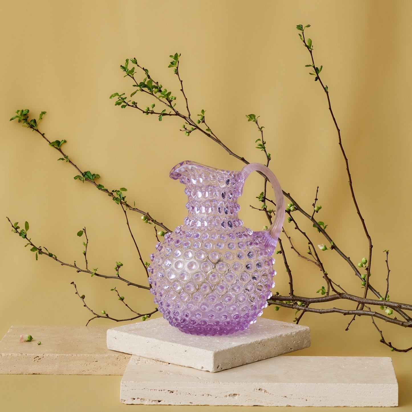 Hobnail Jug - Large - Lilac Bloom