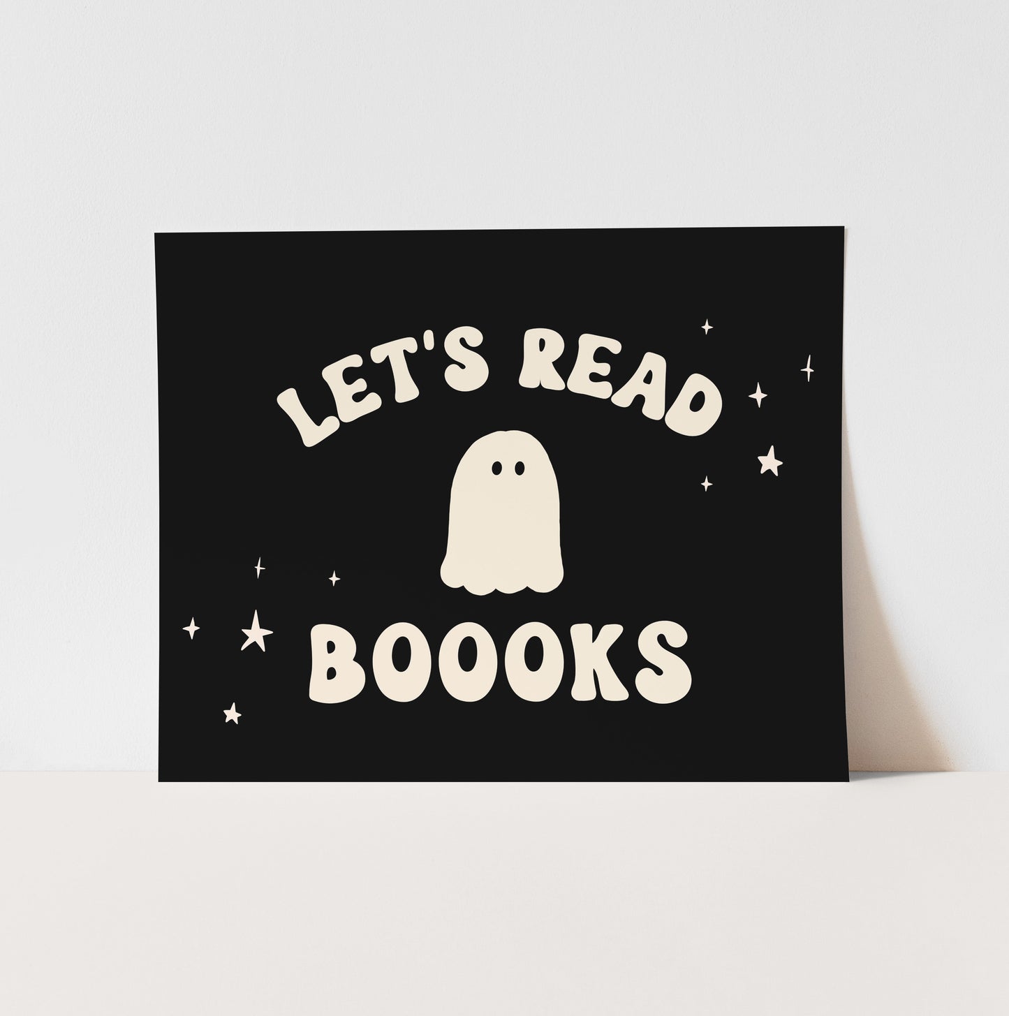 {Black} Let's Read Boooks Art Print