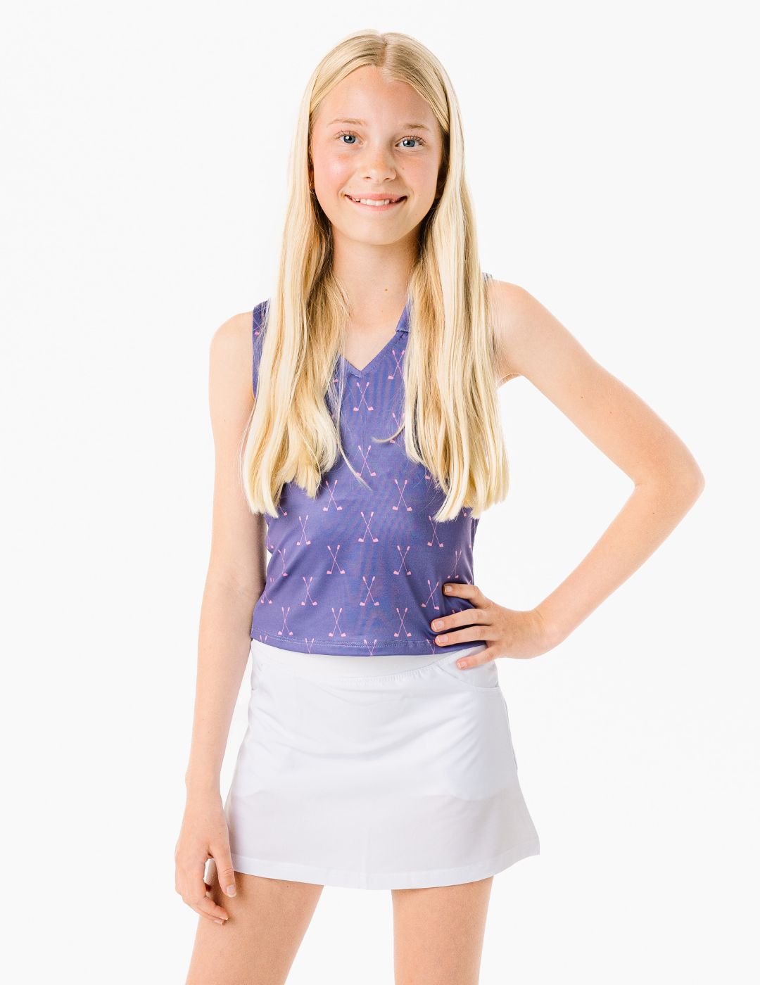 Leyton Youth Girls' Sleeveless Polo