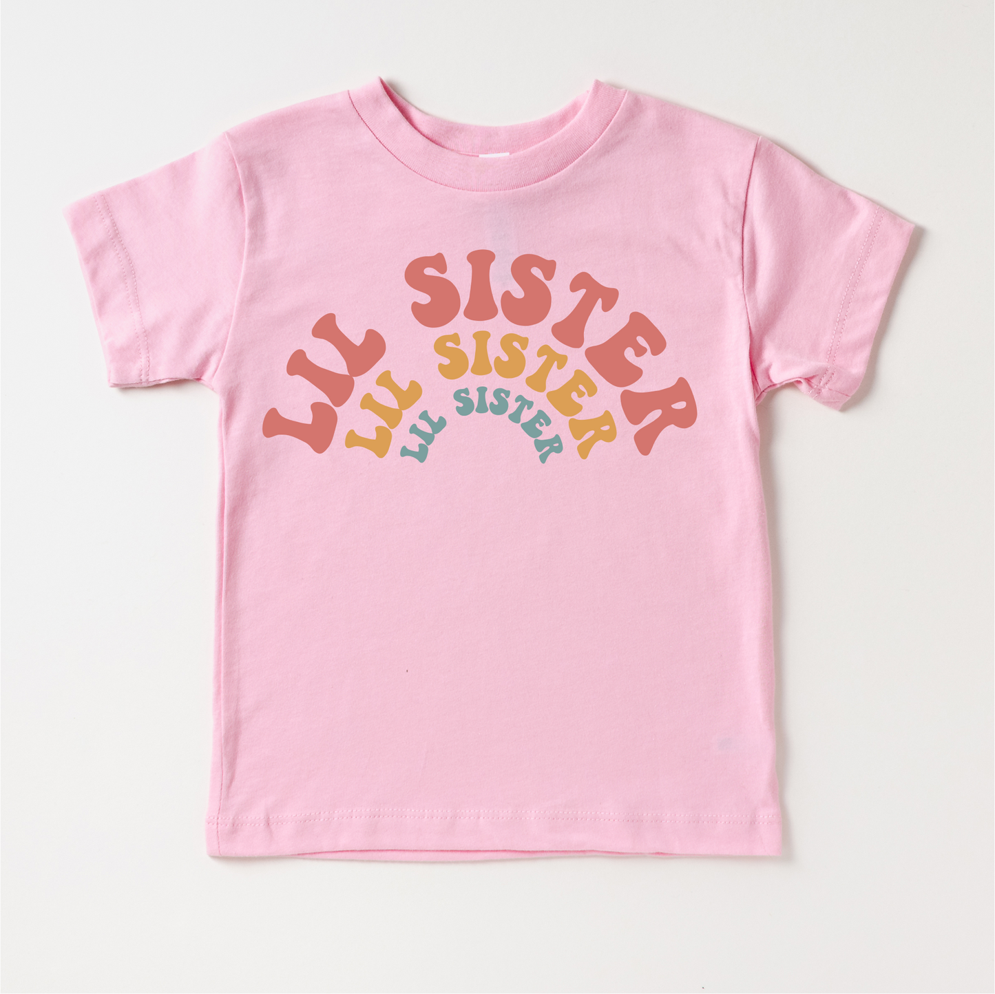 Retro Lil Sis Sister Siblings Family Shirt - Sister Tee