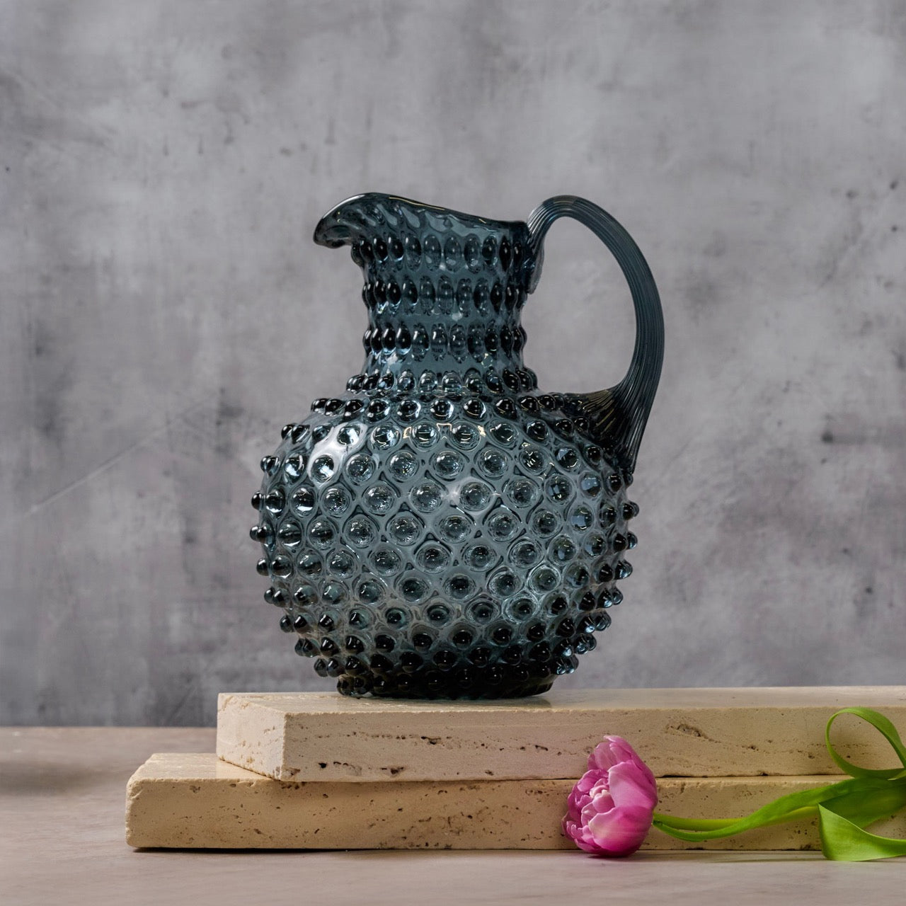 Hobnail Jug - Large - Charcoal Haze