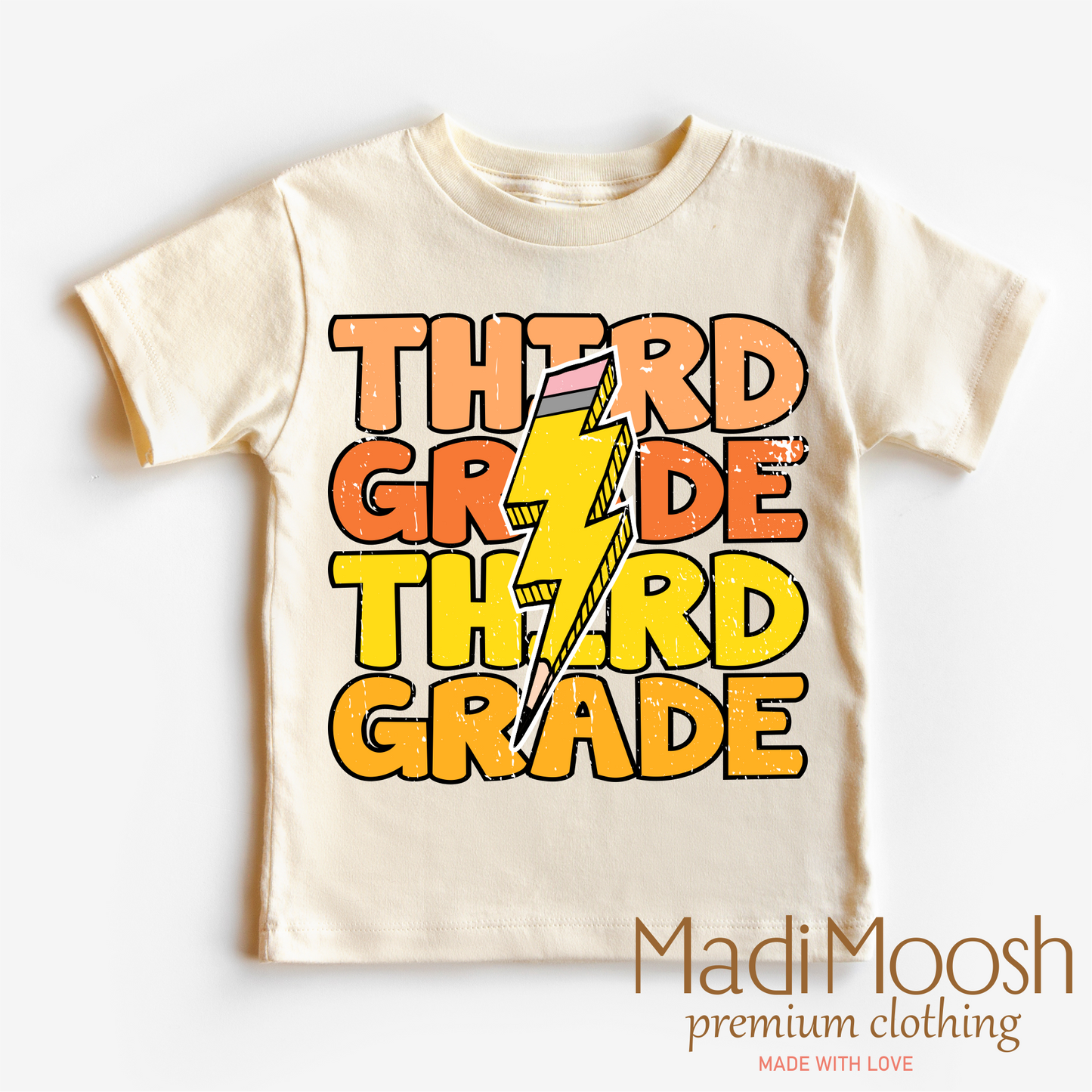 Third Grade Lightning Bolt Shirt - School Shirt
