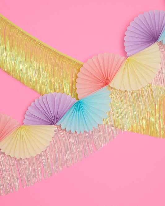 Pastel Party Garland - paper fan banner