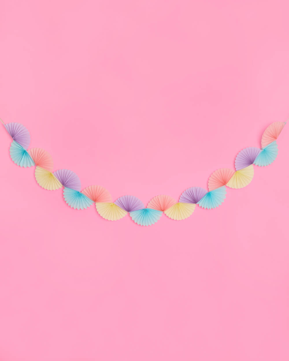 Pastel Party Garland - paper fan banner