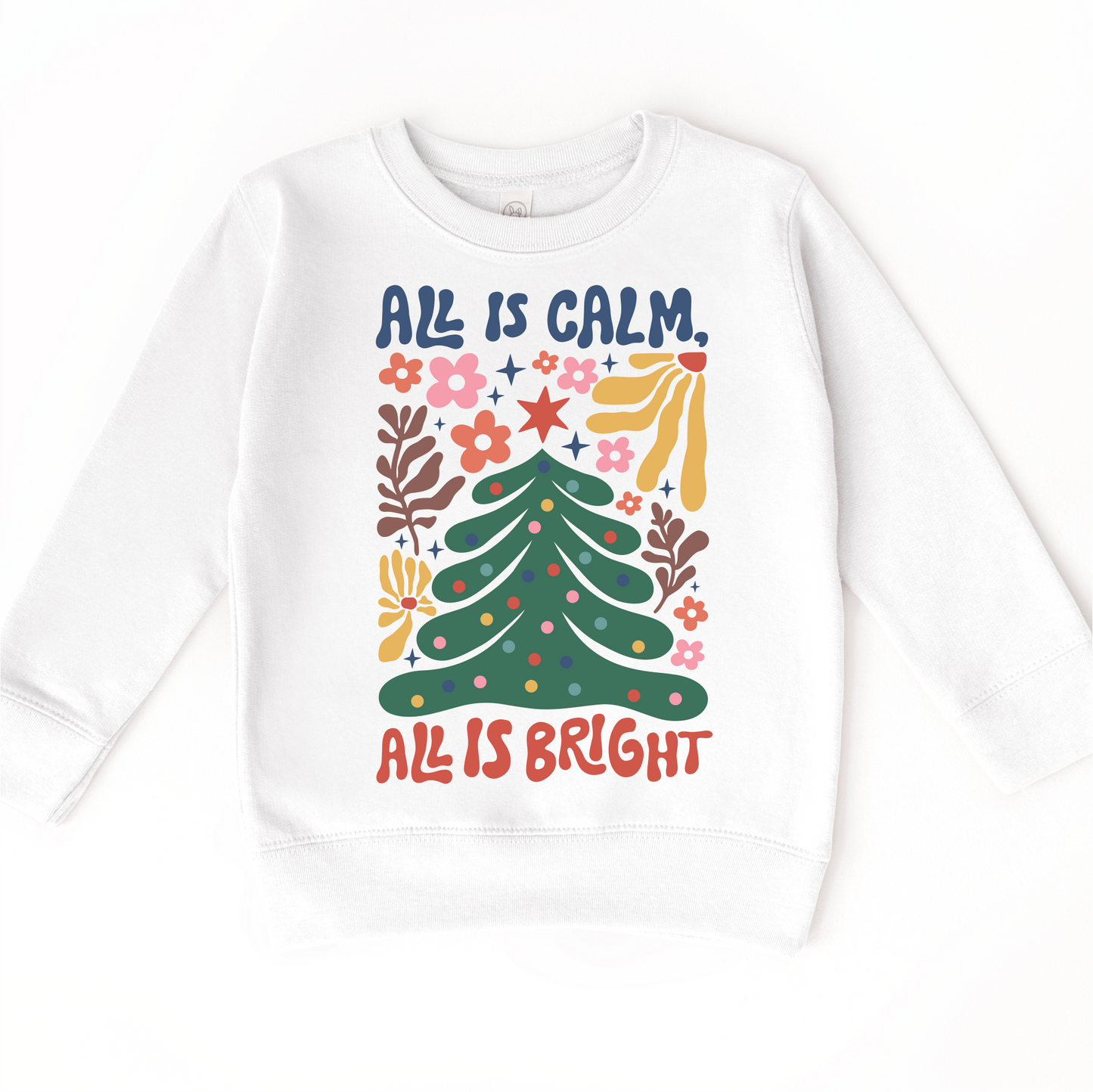 Boho All Is Calm All Is Bright Christmas Shirt - Long Sleeve Tees & Sweatshirts