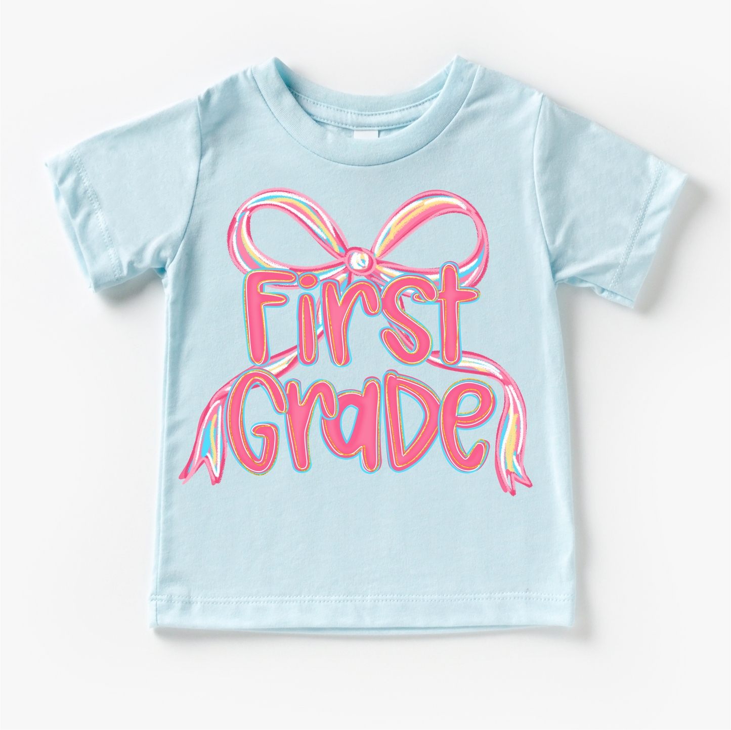 Girls 1st Grade Bow Back To School Shirt - First Day Of School Tee