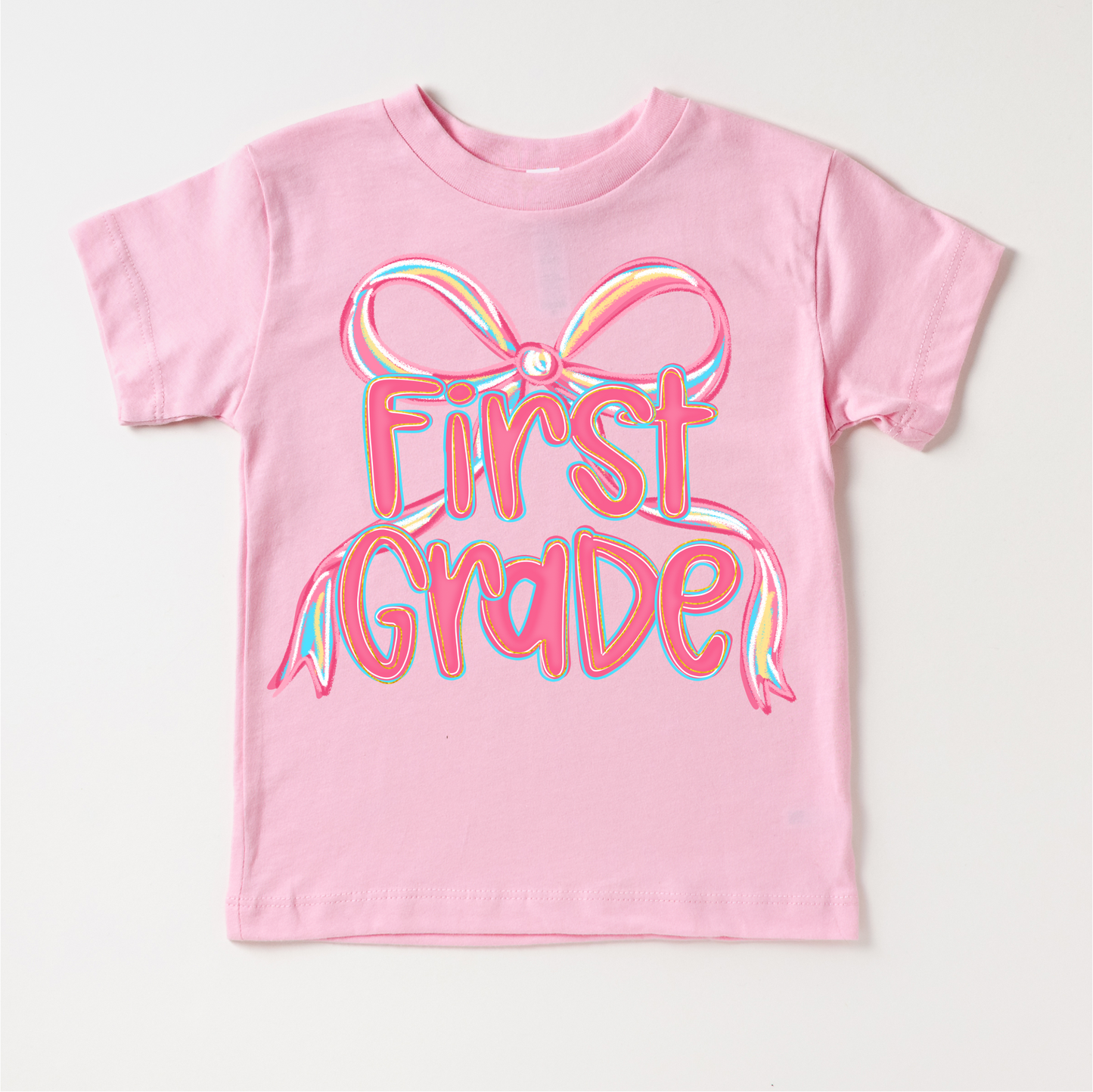 Girls 1st Grade Bow Back To School Shirt - First Day Of School Tee