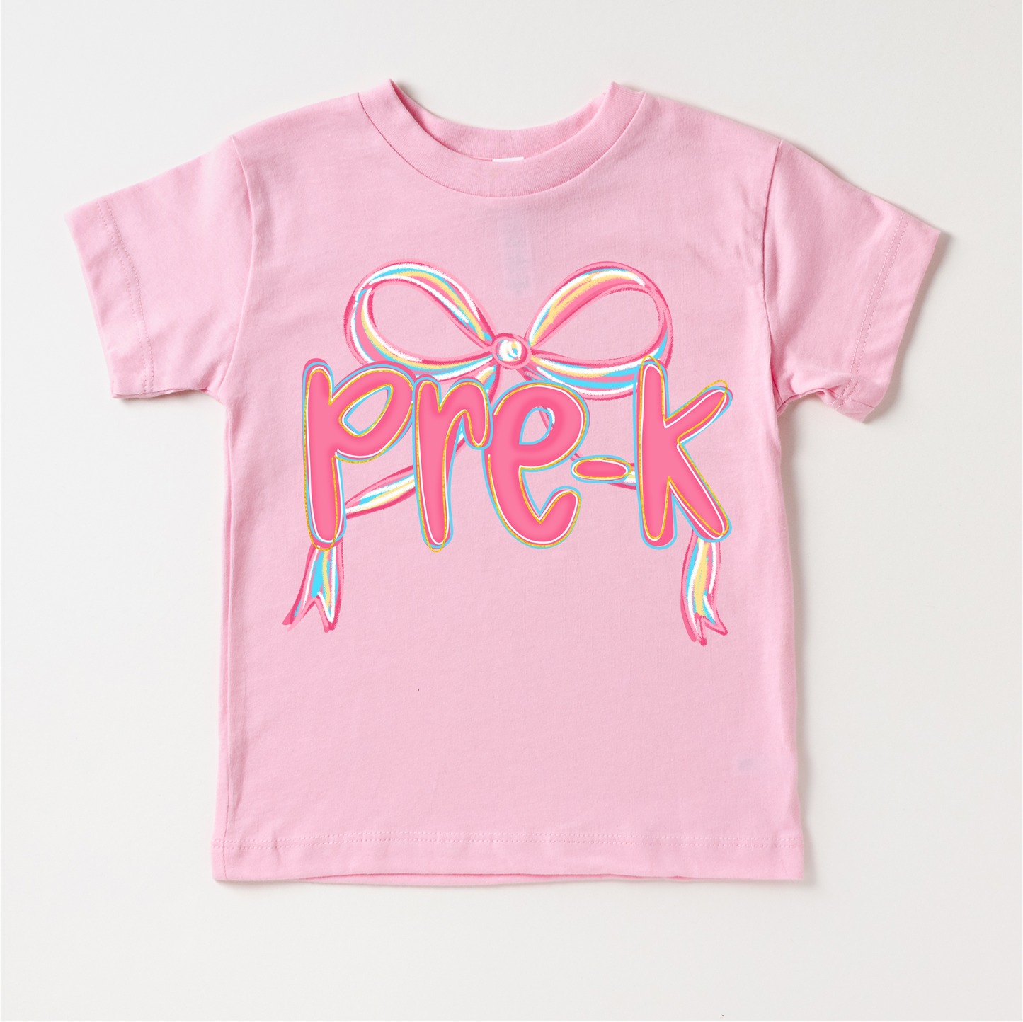 Girls Pre-K Bow Back To School Shirt - First Day Of School Tee