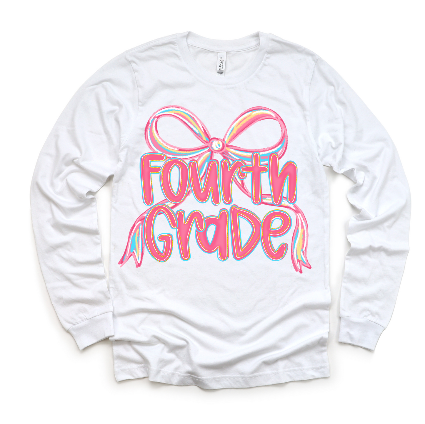 Girls Fourth Bow Back To School Shirt - First Day Of School Tee