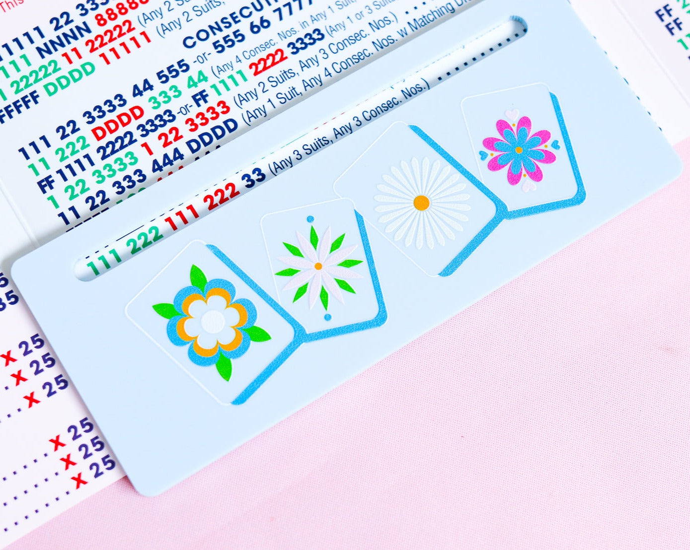 Pastel Blue Flower Tiles Line Marker™