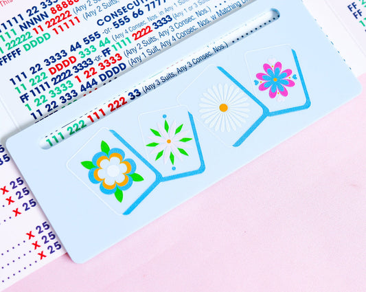 Pastel Blue Flower Tiles Line Markerâ„¢