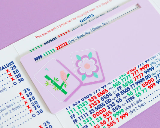 Pastel Purple Bird Bam + Flower Tiles Mahjong Card Line Markerâ„¢