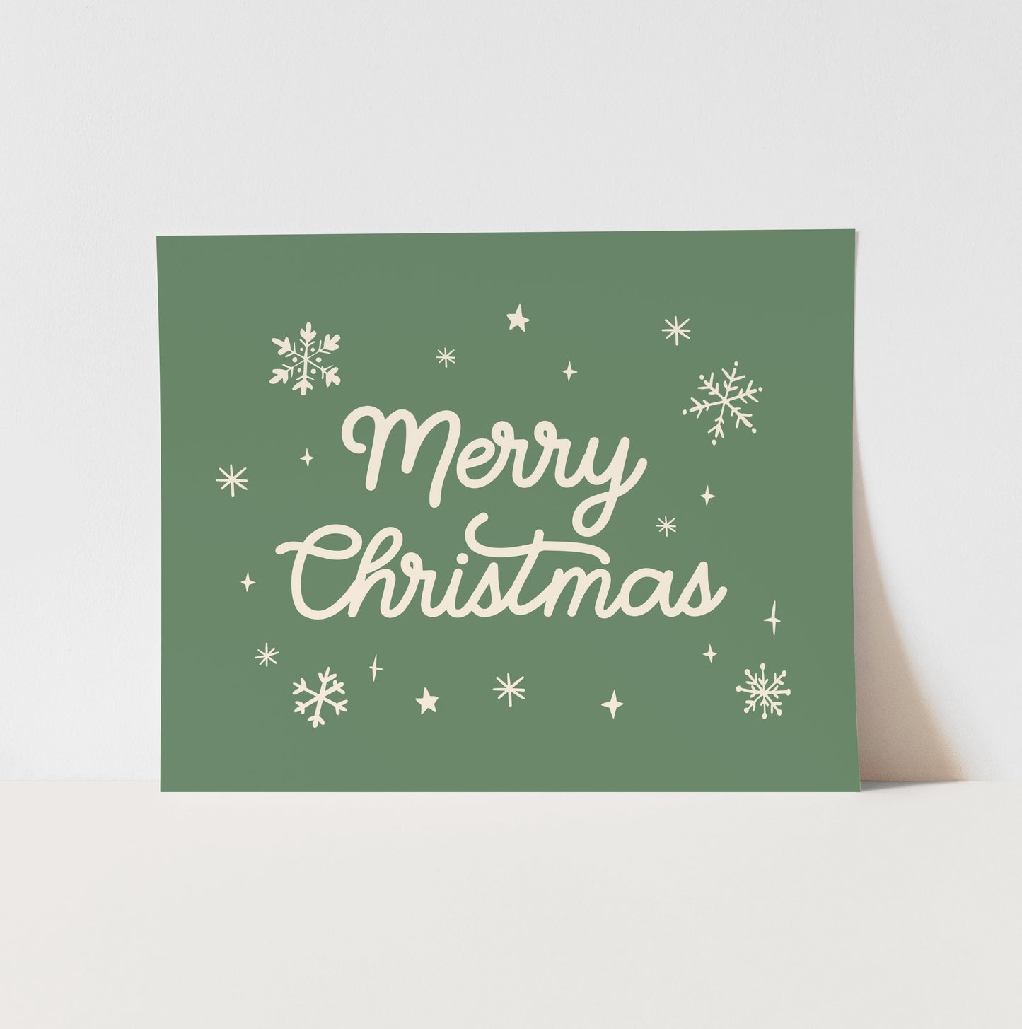 {Green} Merry Christmas Art Print
