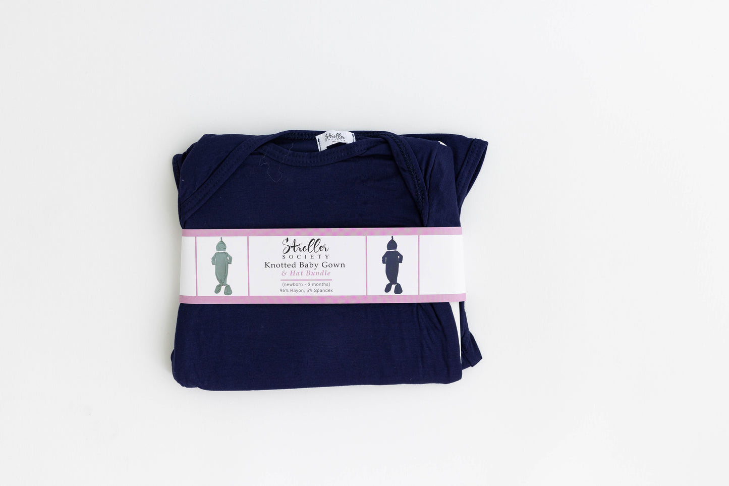 Newborn Knotted Baby Gown and Hat Set - Crew - (Newborn-3 months) Mint, Navy Blue, Pink, Camel Brown