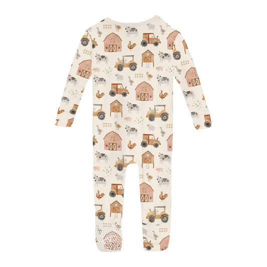 Print Convertible Coverall in Natural Farm Life