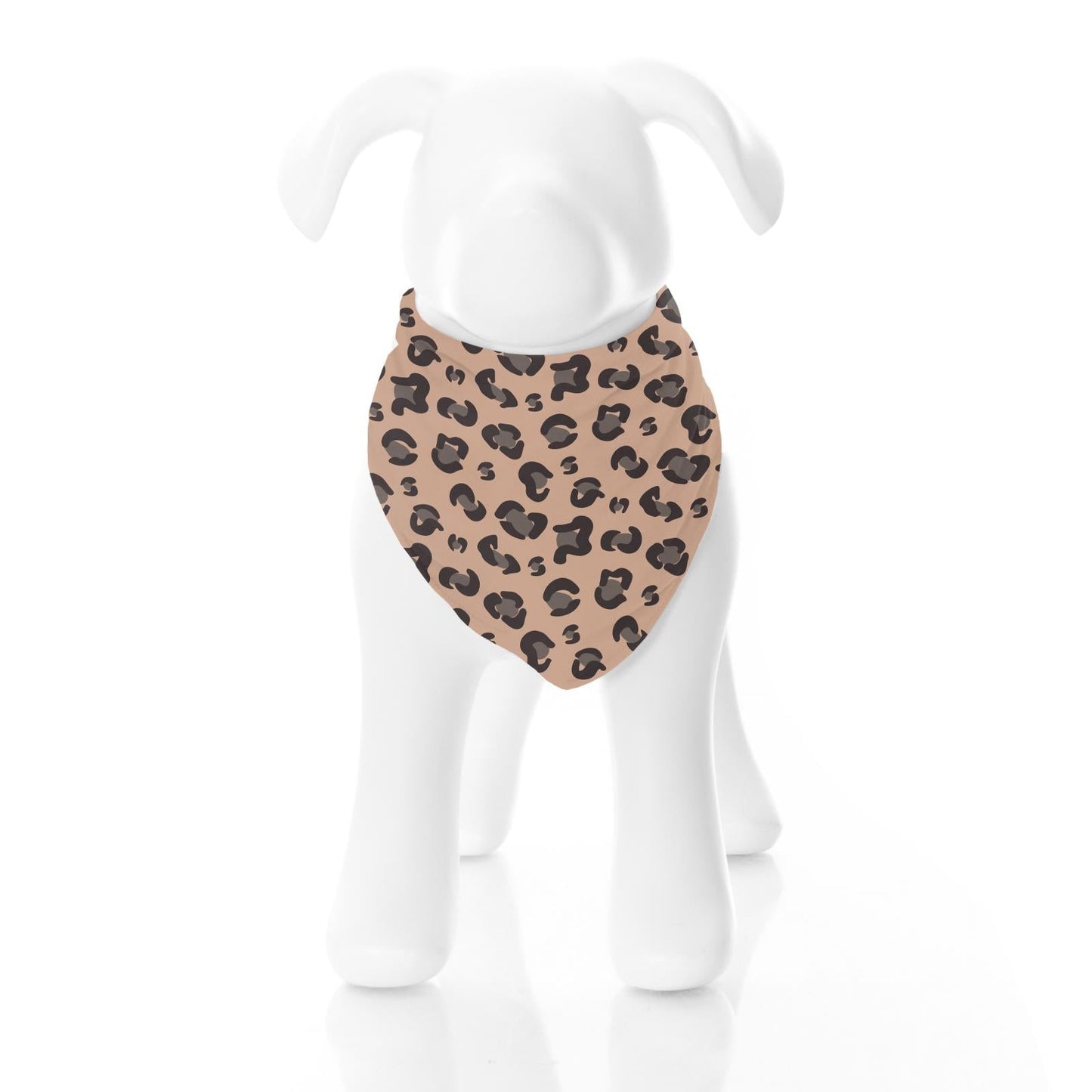 Print Dog Bandana in Suede Cheetah Print