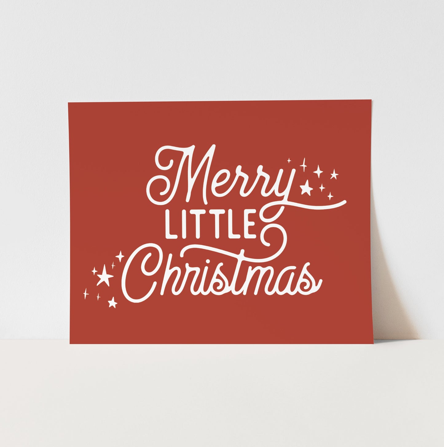 {Vintage Red} Merry Little Christmas Art Print