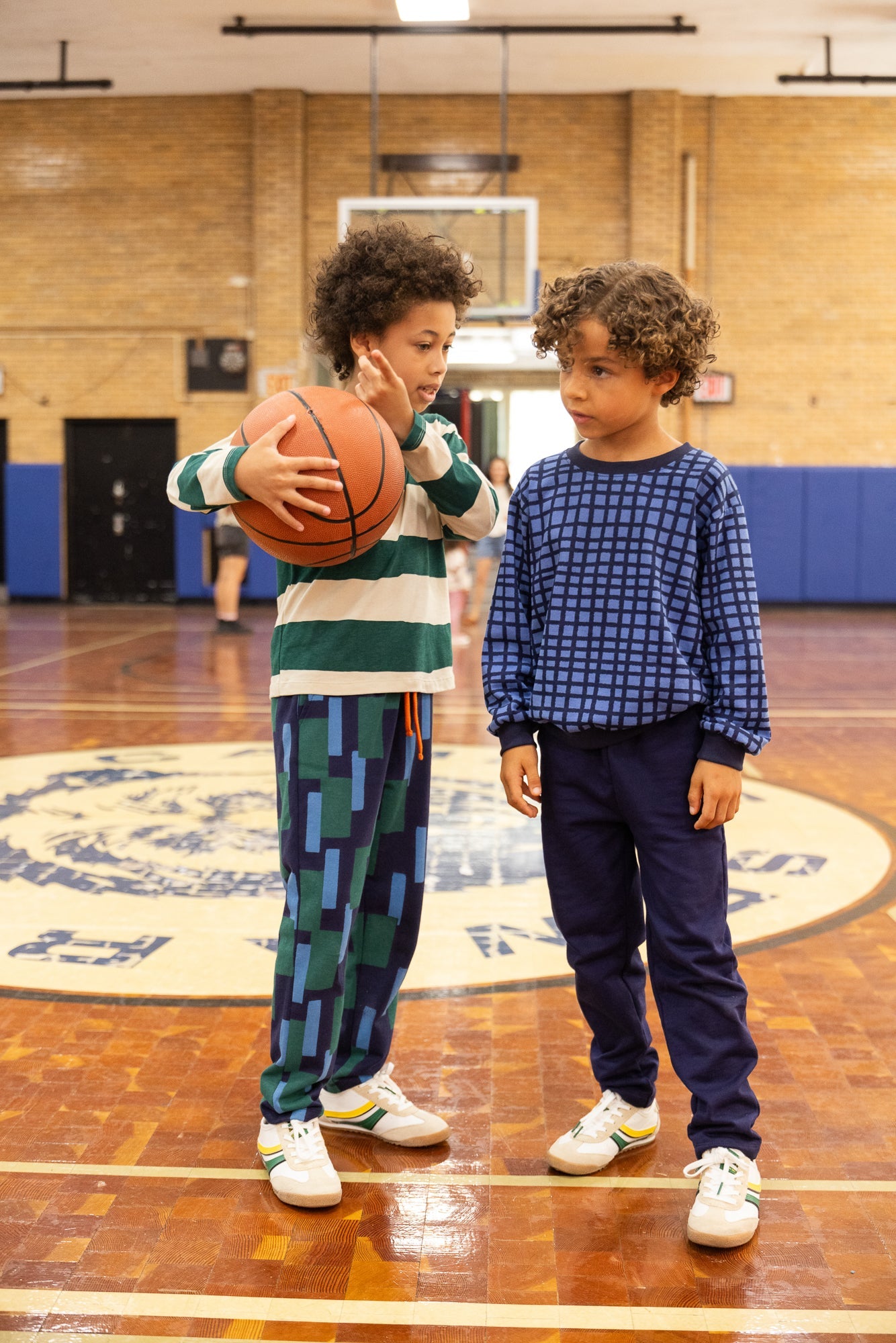 Recycled Cotton Blue Grid Sweatshirt