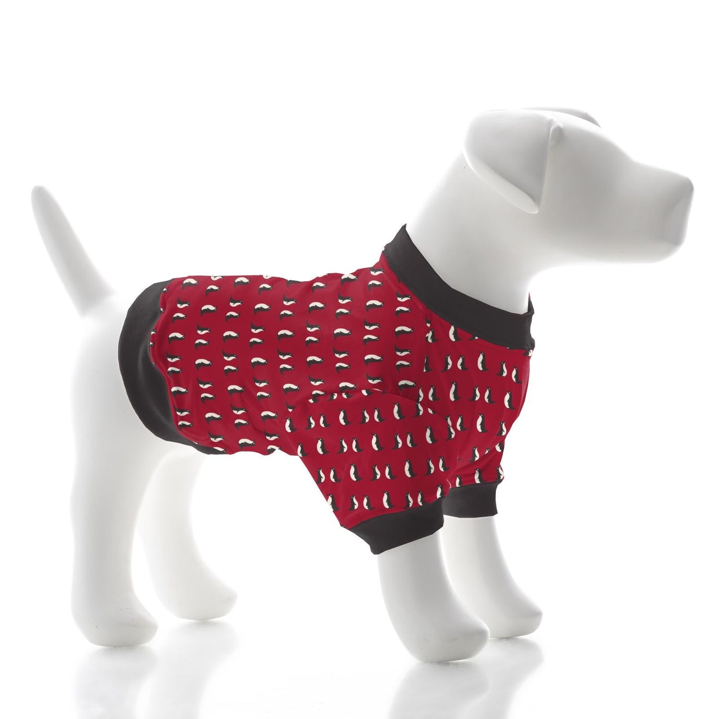 Print Dog Jammies in Crimson Penguins