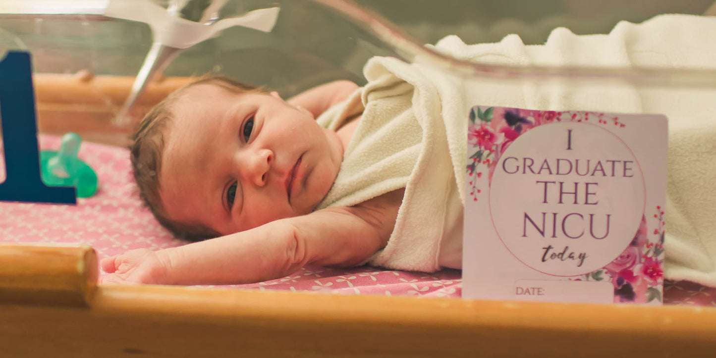 Girl Plastic NICU Milestone Cards w/ Marker