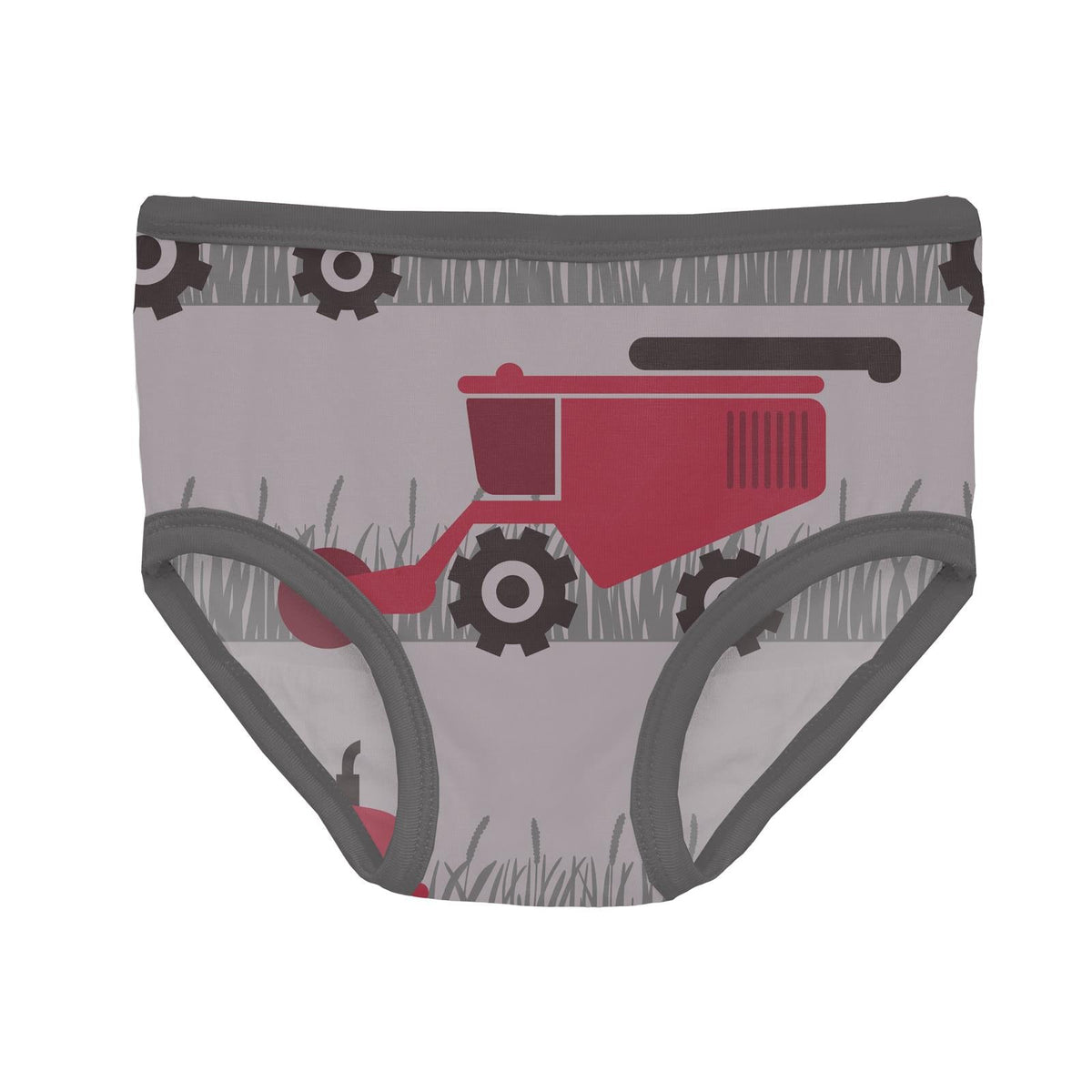 Print Girl's Underwear in Feather Tractors and Wheat