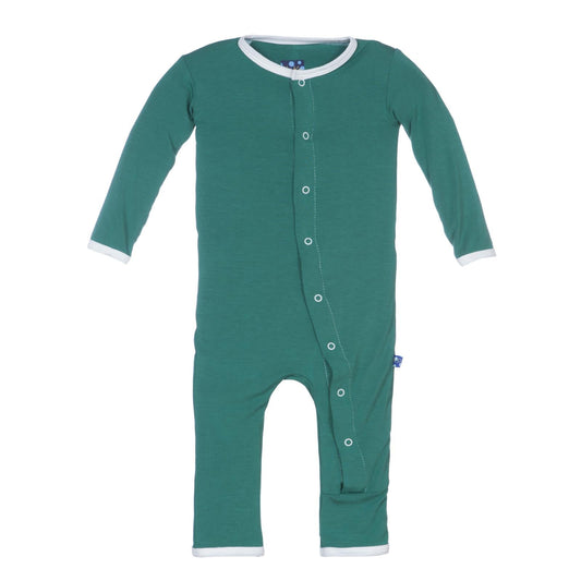 Holiday Applique Coverall in Shady Glade Lucky Clover