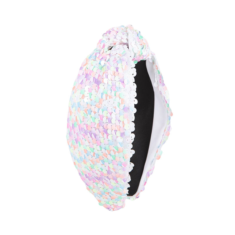 Patriotic Vibrant Sequin Knot Headband Flag Hair Accessory