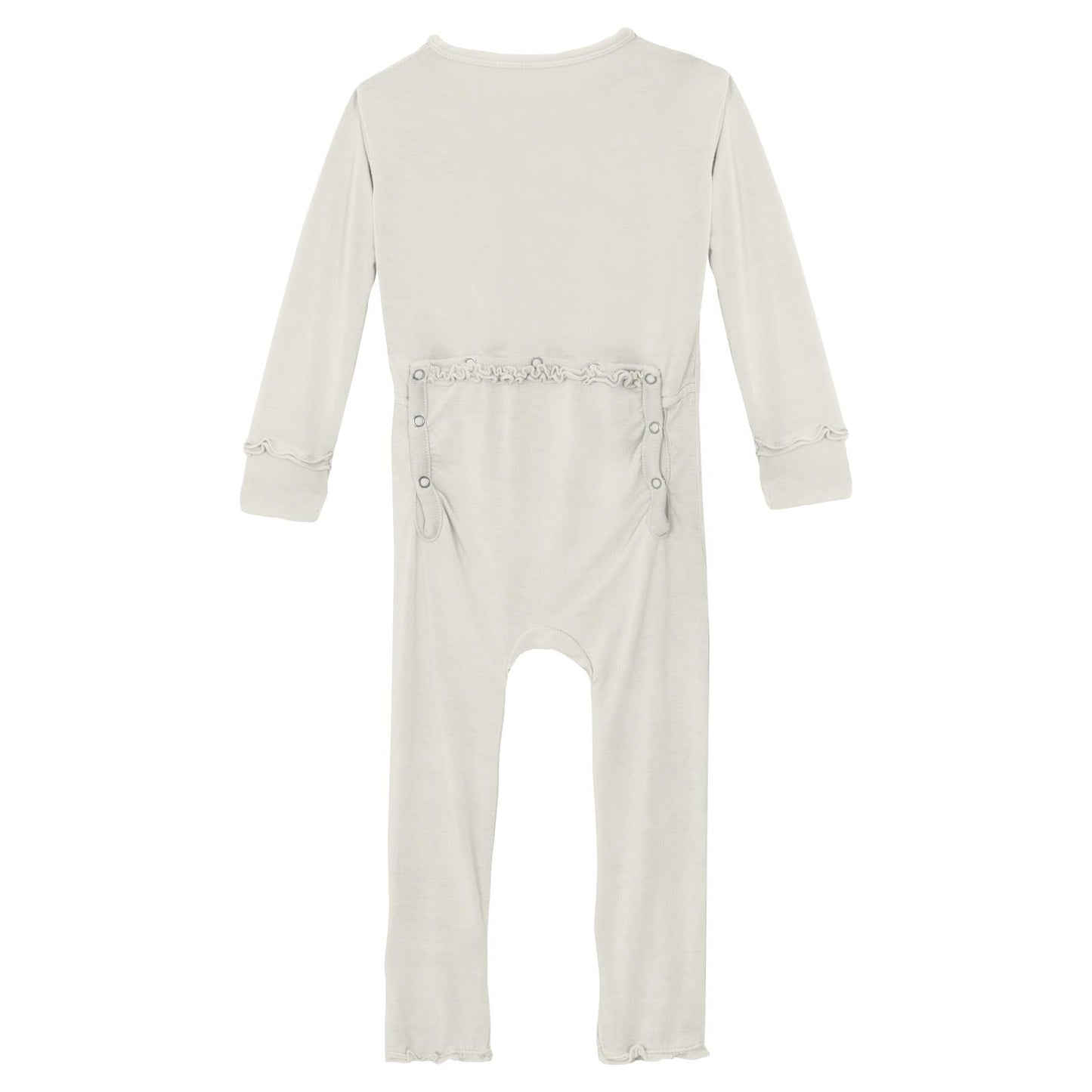 Muffin Ruffle Coverall with Zipper in Natural