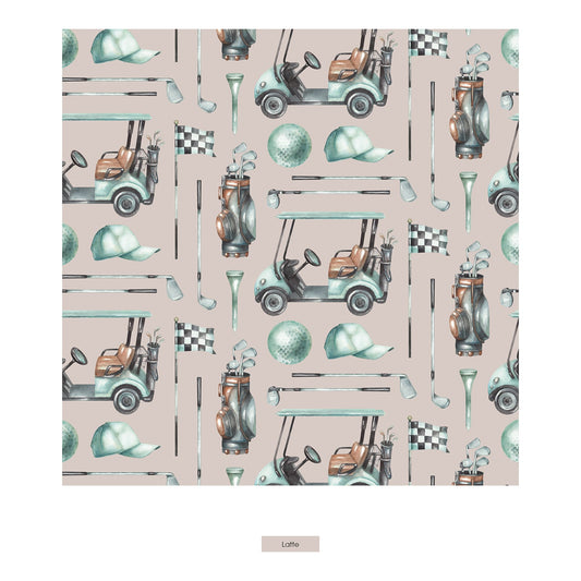 Print Finn Zip Tank Romper in Latte Golf