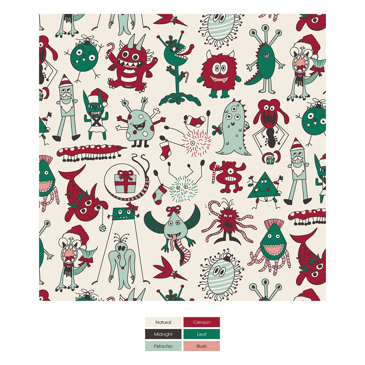 Print Bandana Bib in Merry Monsters