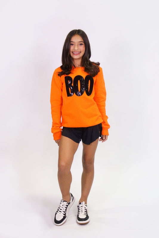 Kids' Orange Boo Sweatshirt