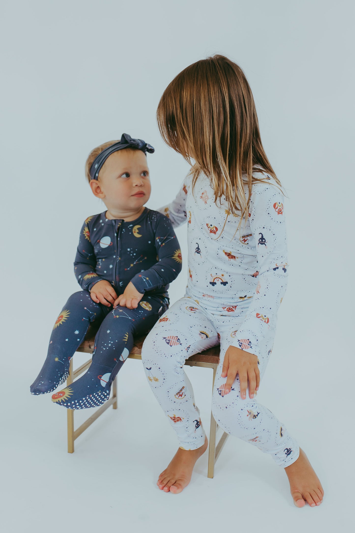 "Baby, You're a Star" One-Peaz™ Double Zip Footies - Navy