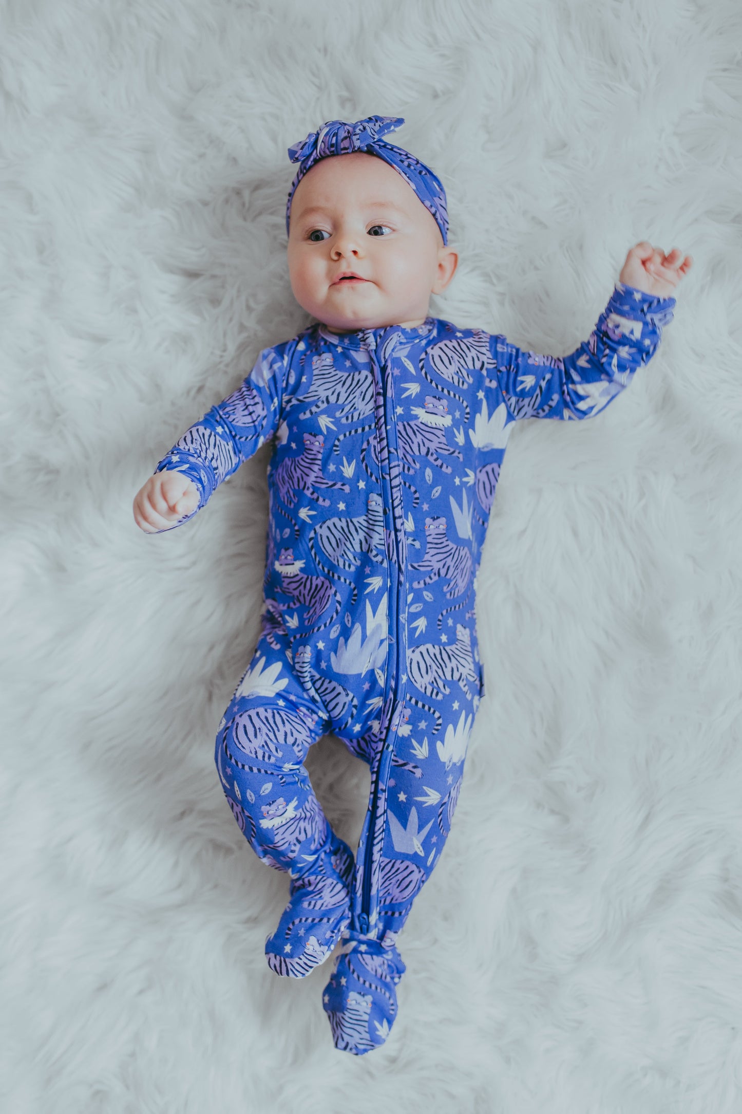 "Cats Pajamas" One Peaz™ Footies - Blue