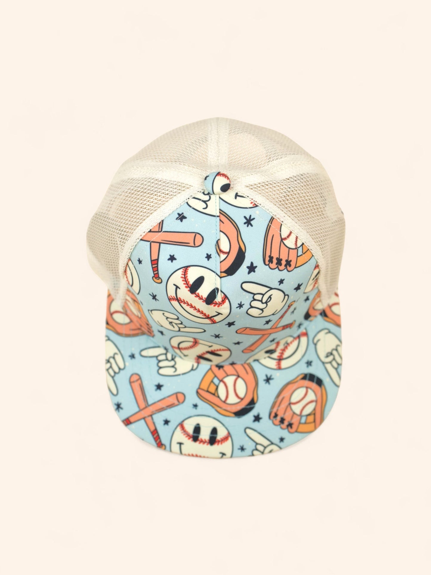 BASEBALL SMILEY DREAM TRUCKER HAT