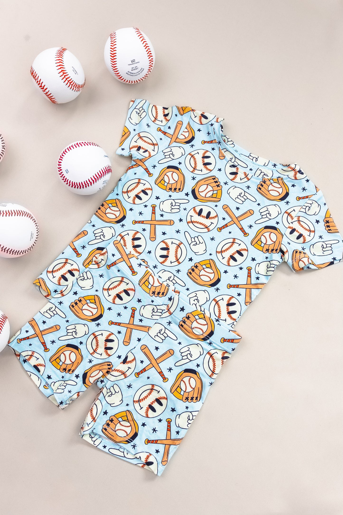 BASEBALL SMILEY DREAM SHORT SET