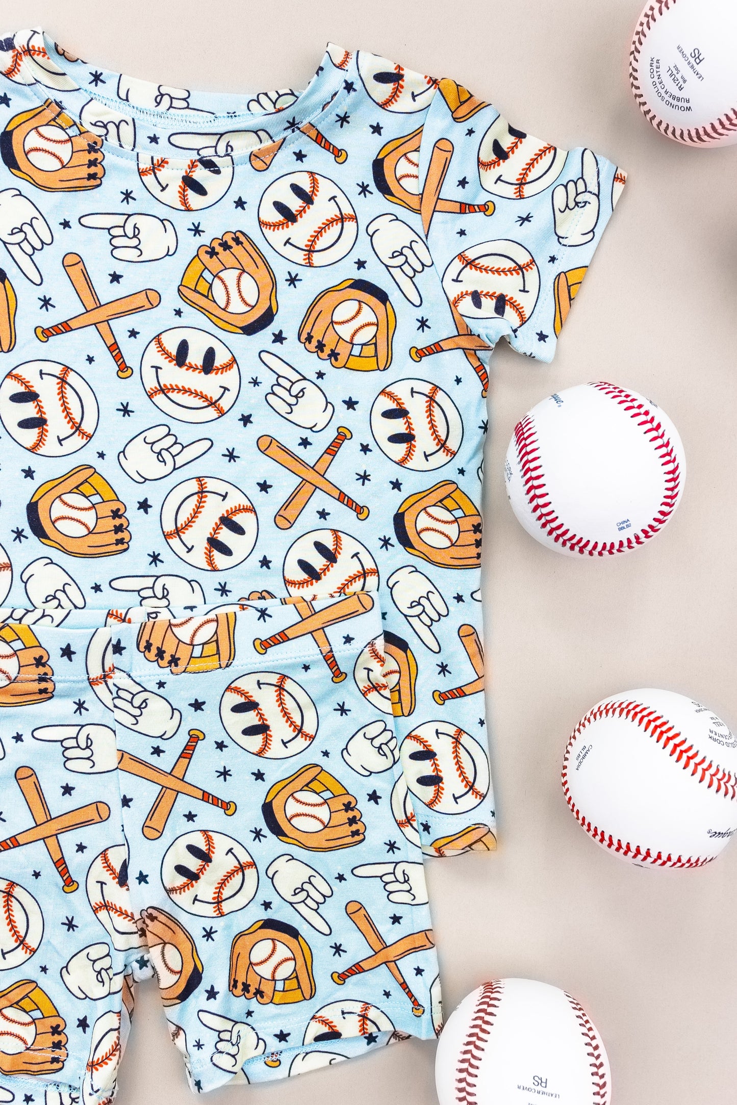 BASEBALL SMILEY DREAM SHORT SET