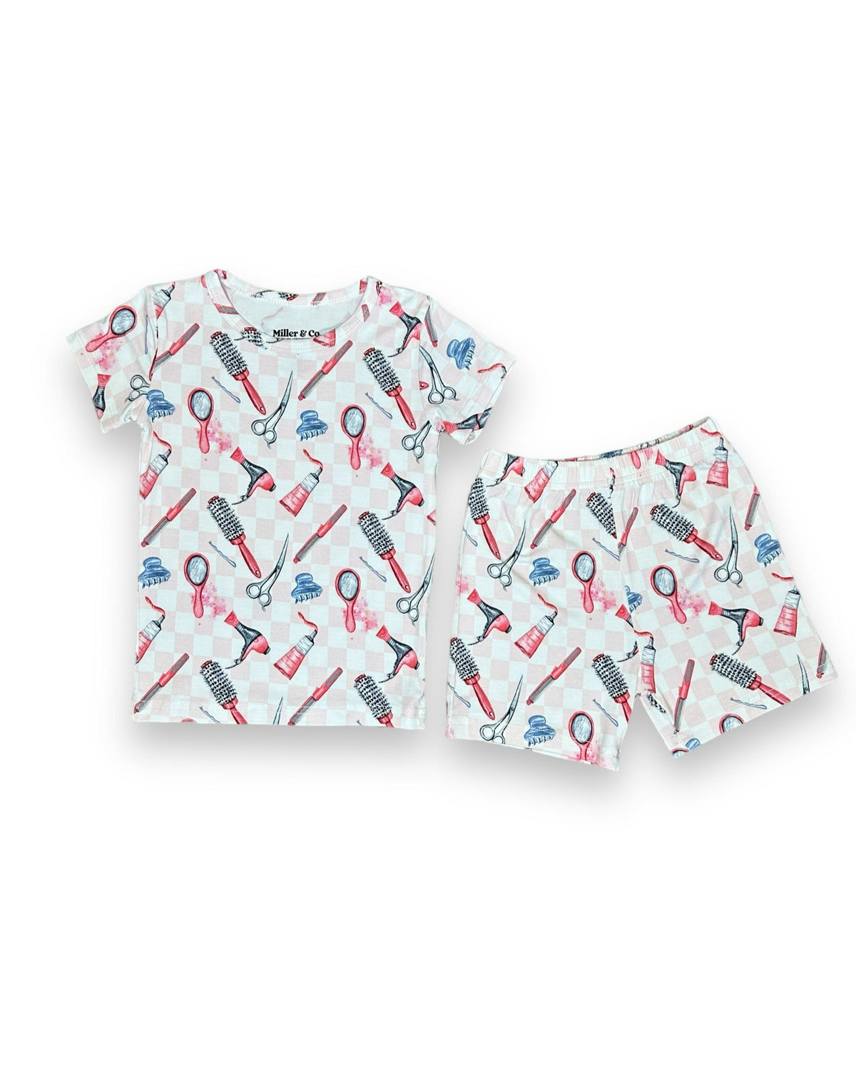 Bamboo Two Piece Short Sleeve & Shorts Pajama Set, Hair Stylist