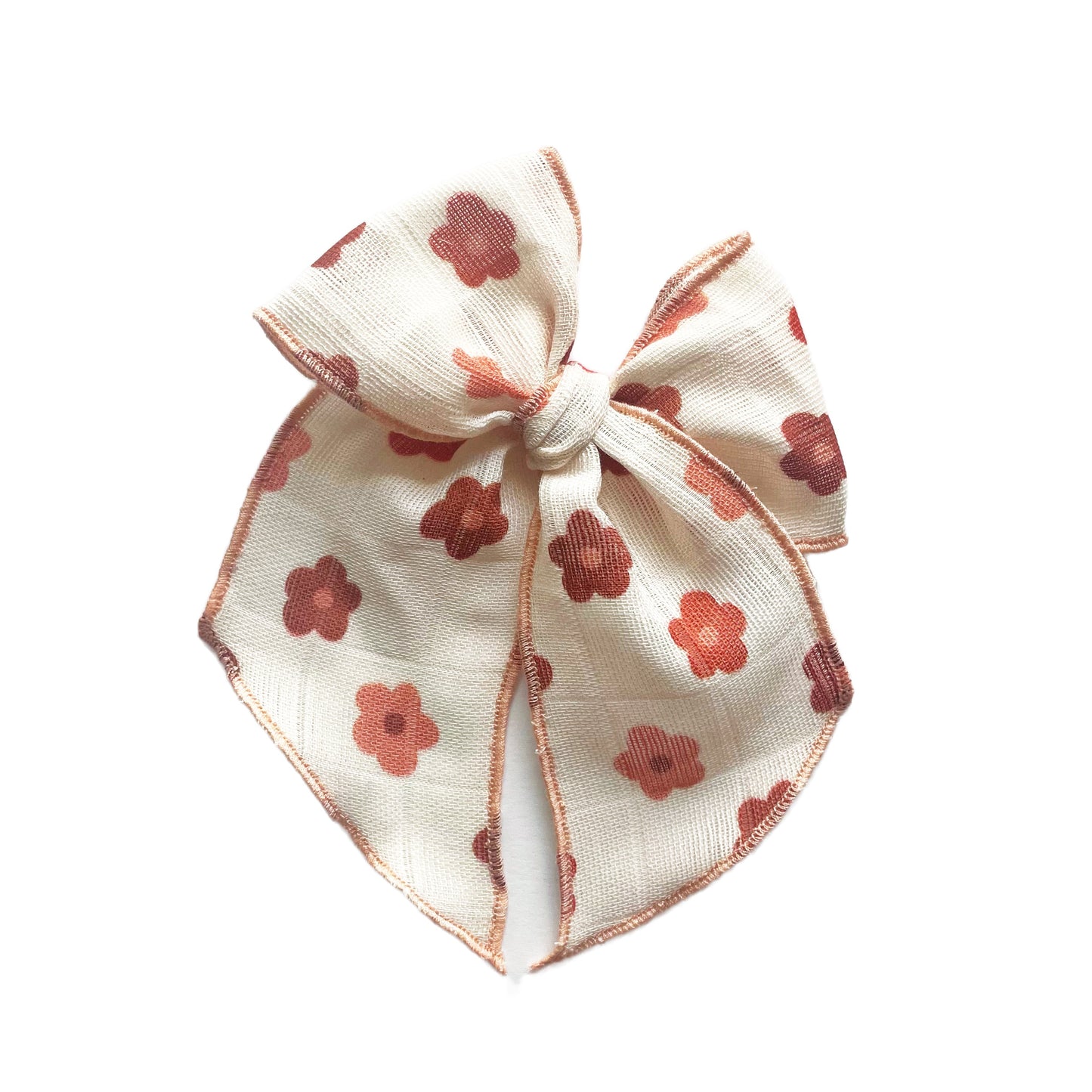 Fall Daisies on Cream Gauze Elle Bow