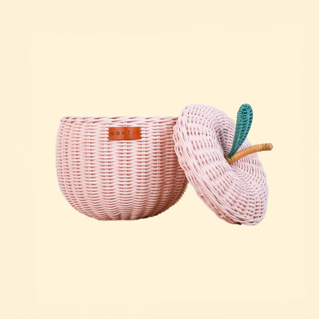 Apple Rattan Storage Basket Pink - Small