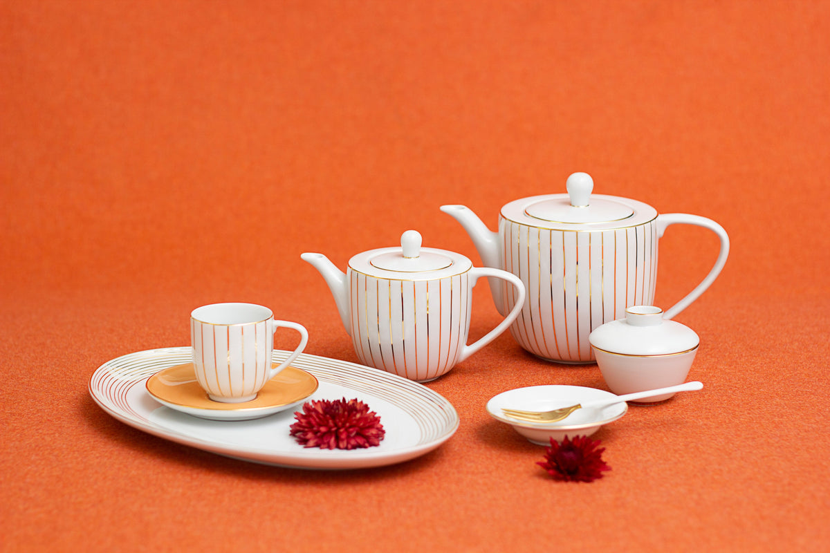 Golden Orbit Espresso Cup + Saucer (Set of 4)
