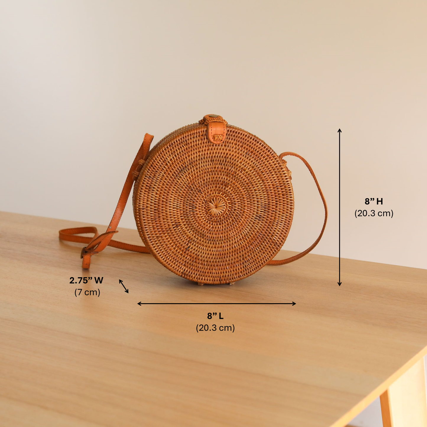 Bali Round Rattan Crossbody Bag