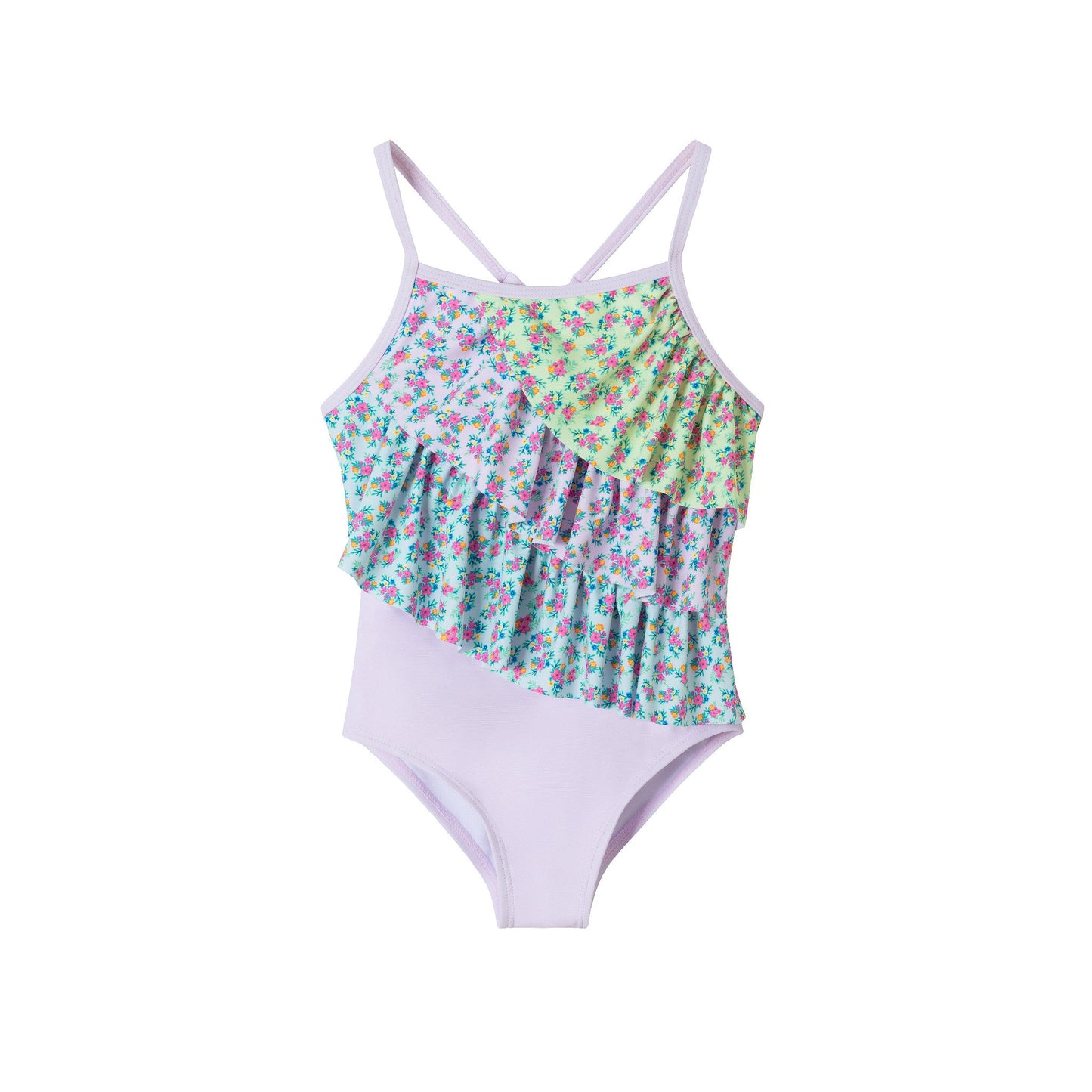 Kids (2-7) One Piece Swim Suit | Pink Floral
