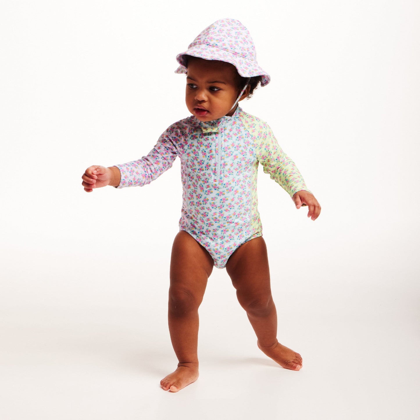 Infant (0-24M) Ls Rashguard & Hat Set | Floral