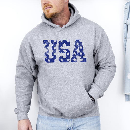 Retro, USA Stars, Patriotic, America Hoodie, Hooded Sweatshirt -MTO